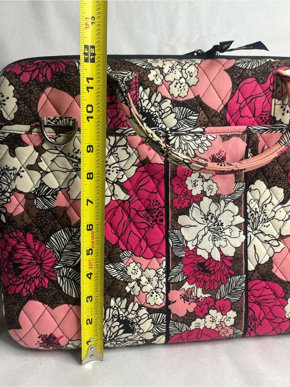 Vera Bradley Diamond Quilted “Mocha Rouge” Laptop Portfolio Computer Hard Case